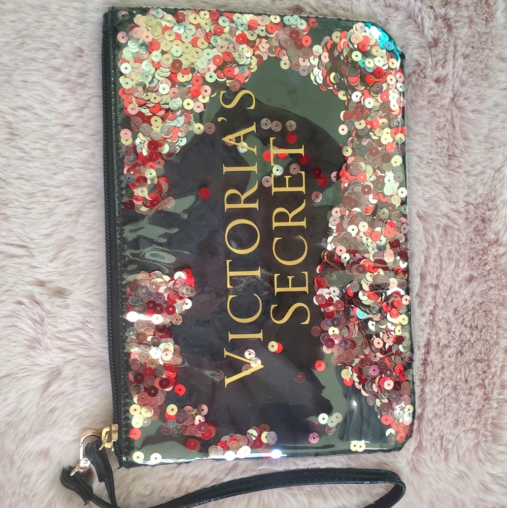 VICTORIA SECRET Confetti SEQUINS Wristlet